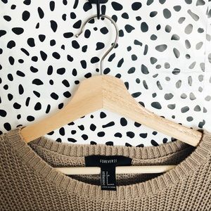 Forever 21 oversized chunky tan sweater.